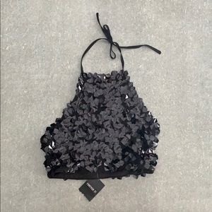 Sequence Black Halter Top